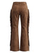 Pantalon évasé daim marron franges western années 1970