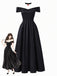 Robe longue noire de reine Joker à épaules dénudées pour Halloween Années 1970 - 1