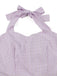 Robe lavande à carreaux, col Halter, dos nu et empiècements en dentelle Années 1950 - 4