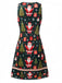 Robe verte de Noël sans manches à encolure en V et imprimé Père Noël Années 1960 - 3