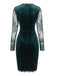 Robe moulante en velours à manches en dentelle Années 1960 - 7