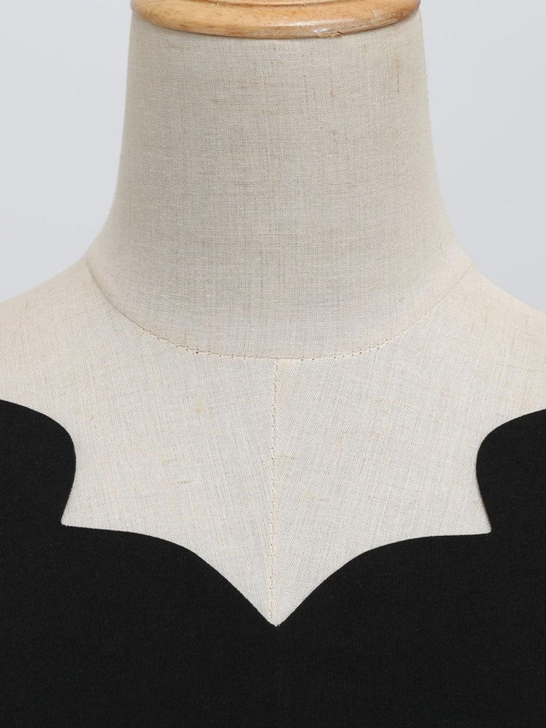 Robe violette d’Halloween à citrouilles, encolure pétale et nœud à la taille Années 1950 - 9