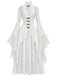 Robe médiévale en dentelle à col haut et manches évasées Années 1940 - 5