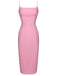 2PCS Haut court et robe à bretelles roses des années 1960