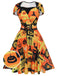 Robe col reine à lacets pour Halloween des années 1950