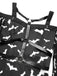 Robe noire à bretelles spaghetti Halloween chauve souris des années 1950