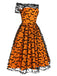 Robe trapèze en dentelle à épaules dénudées des années 1950