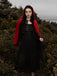 Robe à bretelles rouge manches transparentes Halloween des années 1950