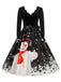 Robe trapèze patchwork col en V des années 1950 avec ruban