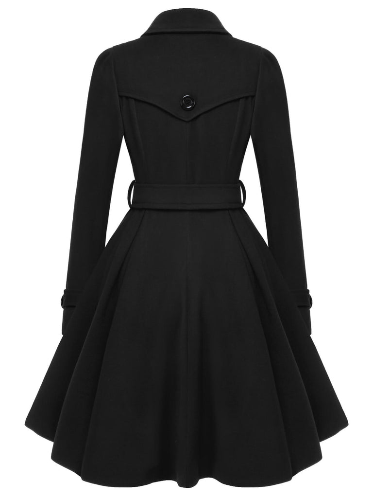 [Prévente] Manteau slim à revers couleur unie des années 1950