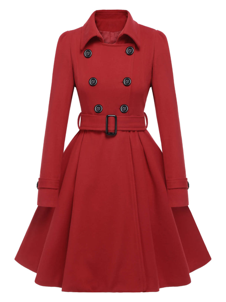 [Prévente] Manteau slim à revers couleur unie des années 1950