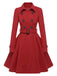 [Prévente] Manteau slim à revers couleur unie des années 1950