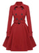 Manteau slim à revers couleur unie des années 1950