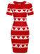 Robe tricotée à manches courtes cœurs des années 1960