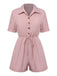 Combishort unie à lacets et col chemise des années 1950
