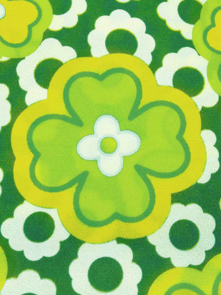 Haut sans manches à col noué et motif floral des années 1960