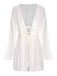 Cache-maillot blanc uni à taille creuse des années 1960