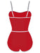 Maillot de bain une pièce noir doublé à bretelles des années 1960