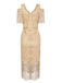 Robe Gastby à pompons perlés et à paillettes des années 1920