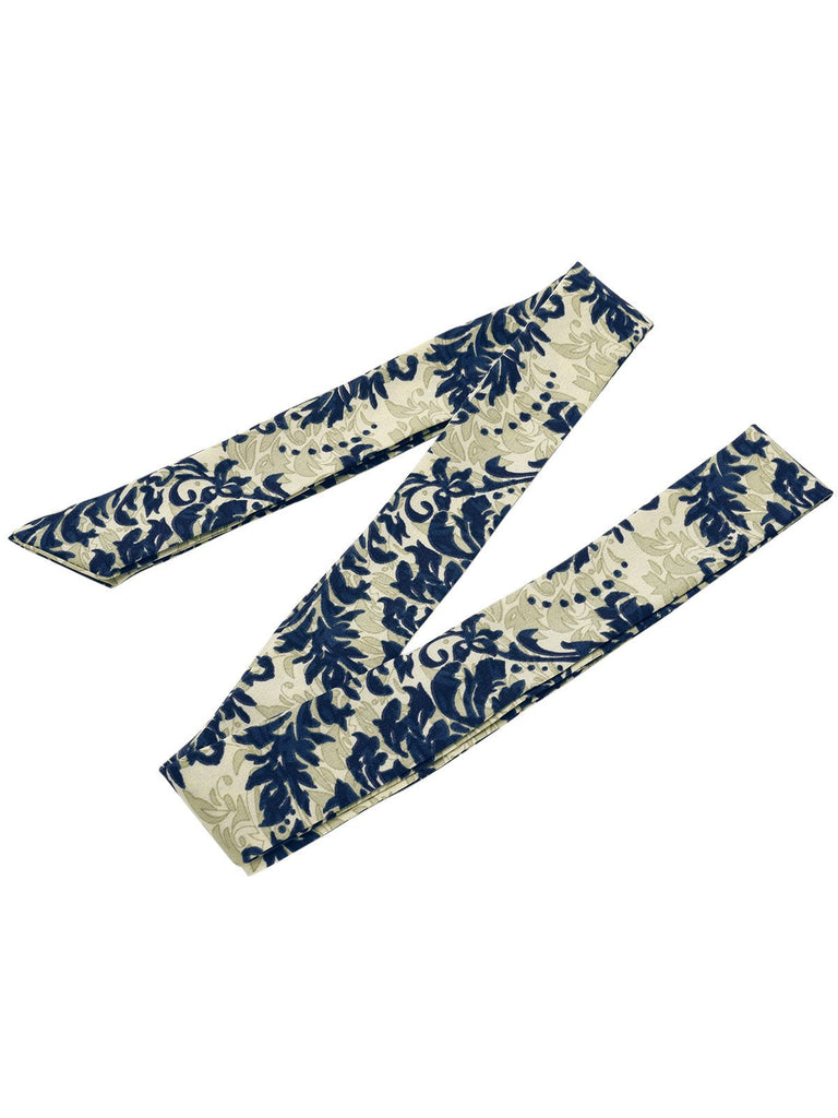 Combishort bleue à une épaule à imprimé floral des années 1950
