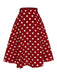 Jupe trapèze rouge à pois des années 50