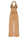 Combinaison à revers boutonnée et dos nu des années 1930