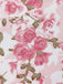Robe rose à col en V et motif fleurs des années 1950