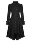 Manteau boutonné à col montant uni des années 1950