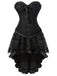 2PCS Corset en dentelle et jupe haute-basse années 1970