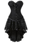 2PCS Corset en dentelle et jupe haute-basse années 1970