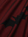 Robe en maille noire et rouge chauve-souris des années 1950