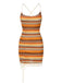 Robe bohème à bretelles tricot cordon serrage années 1960