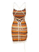 Robe bohème à bretelles tricot cordon serrage années 1960