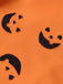 Jupe à bretelles en maille orange à motif citrouille des années 40