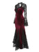 Robe sirène manches longues en dentelle des années 1930