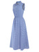 Robe sans manches à rayures et revers des années 1940