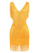 Robe sans manches à col en V franges des années 1920