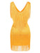 Robe sans manches à col en V franges des années 1920