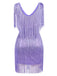 Robe sans manches à col en V franges des années 1920