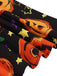 Robe trapèze à ceinture patchwork Halloween des années 1950