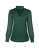 Chemisier blanc manches bouffantes col rond en satin années 40