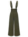Pantalon salopette boutonné à carreaux Glen gris des années 40