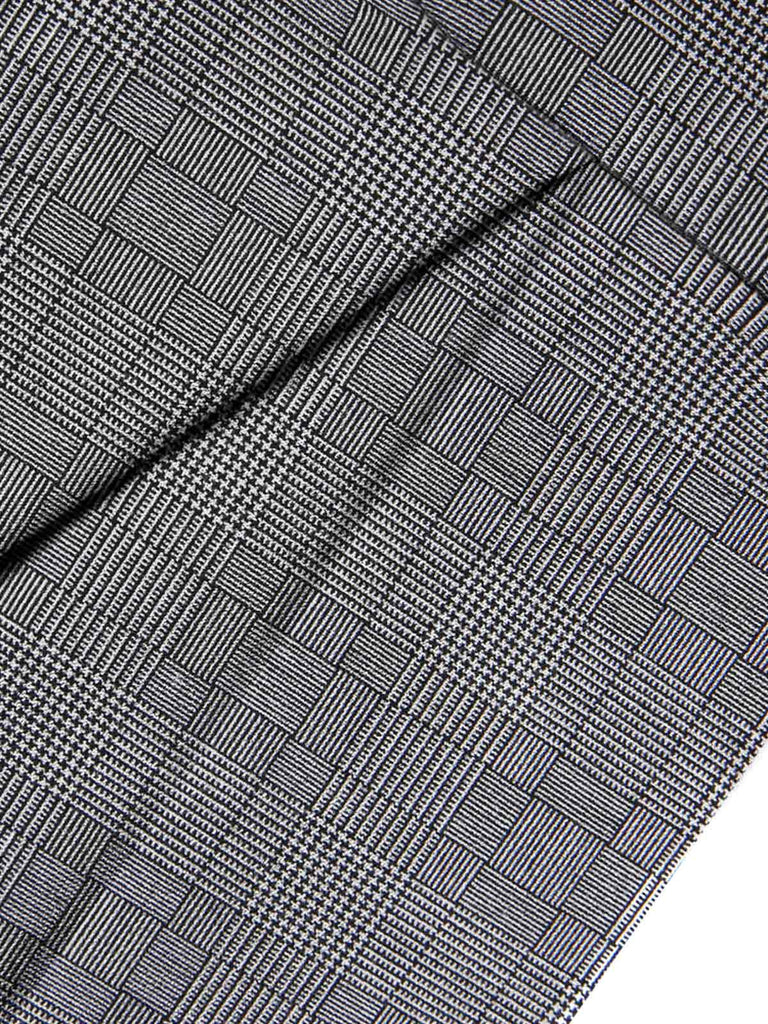 Chemisier satin et pantalon bretelles à carreaux années 1940