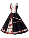 Robe d'Halloween doubles bretelles et roses sanglantes des années 1950