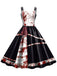 Robe d'Halloween doubles bretelles et roses sanglantes des années 1950
