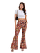 Pantalon évasé à fleurs taille haute années 1960