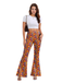 Pantalon évasé à fleurs taille haute années 1960