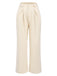 2PCS Haut boutonné beige des années 1960 et pantalon large à poches