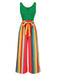 Combinaison en tricot à rayures noires des années 1950 avec ceinture