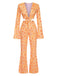 3PCS Ensemble de costume disco hippie à manches évasées des années 1960